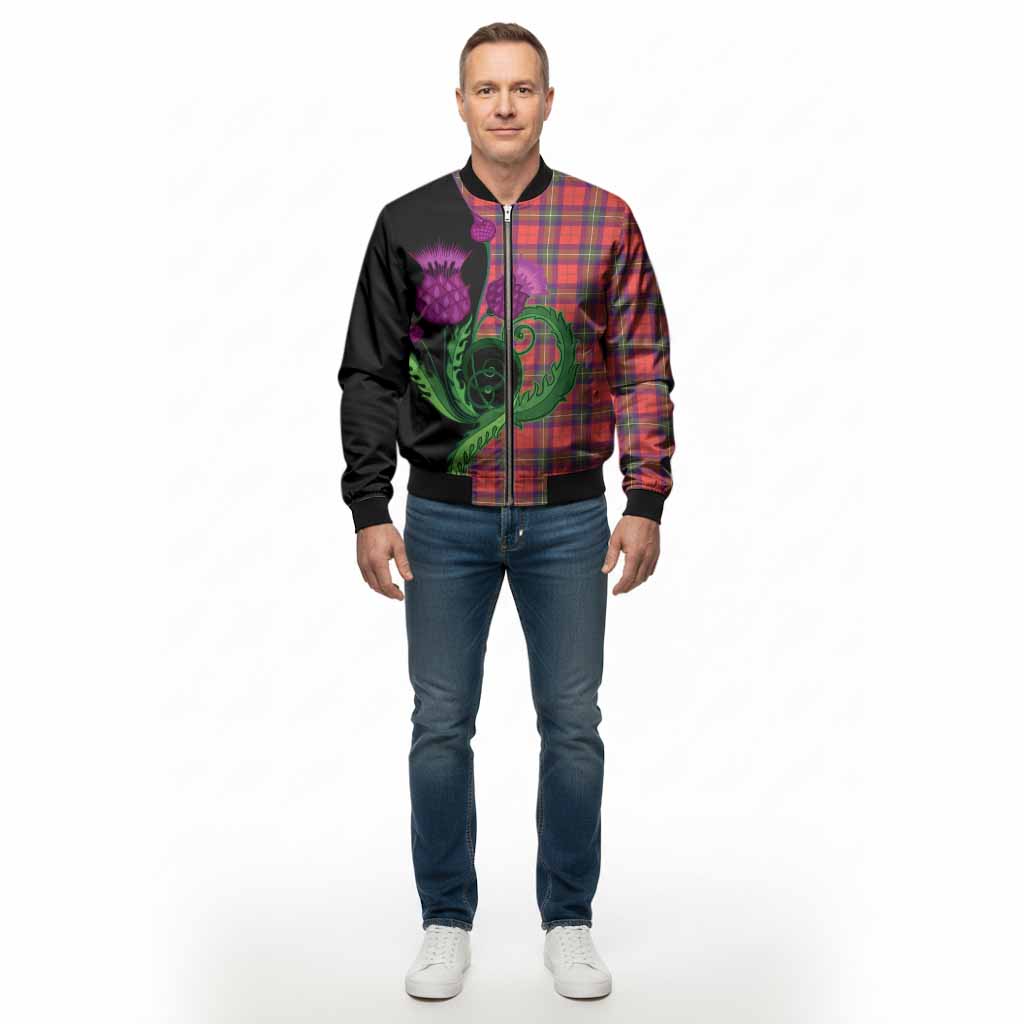 Ruthven Tartan Bomber Jacket Traditional Scottish Thistle