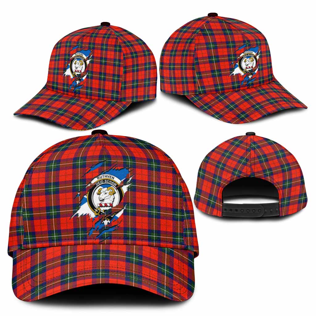 Ruthven Tartan Classic Cap with Family Crest In Me Style