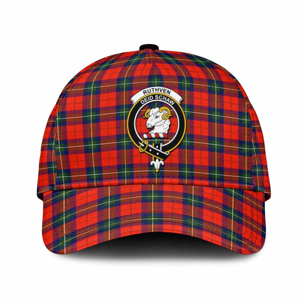 Ruthven Tartan Classic Cap with Family Crest