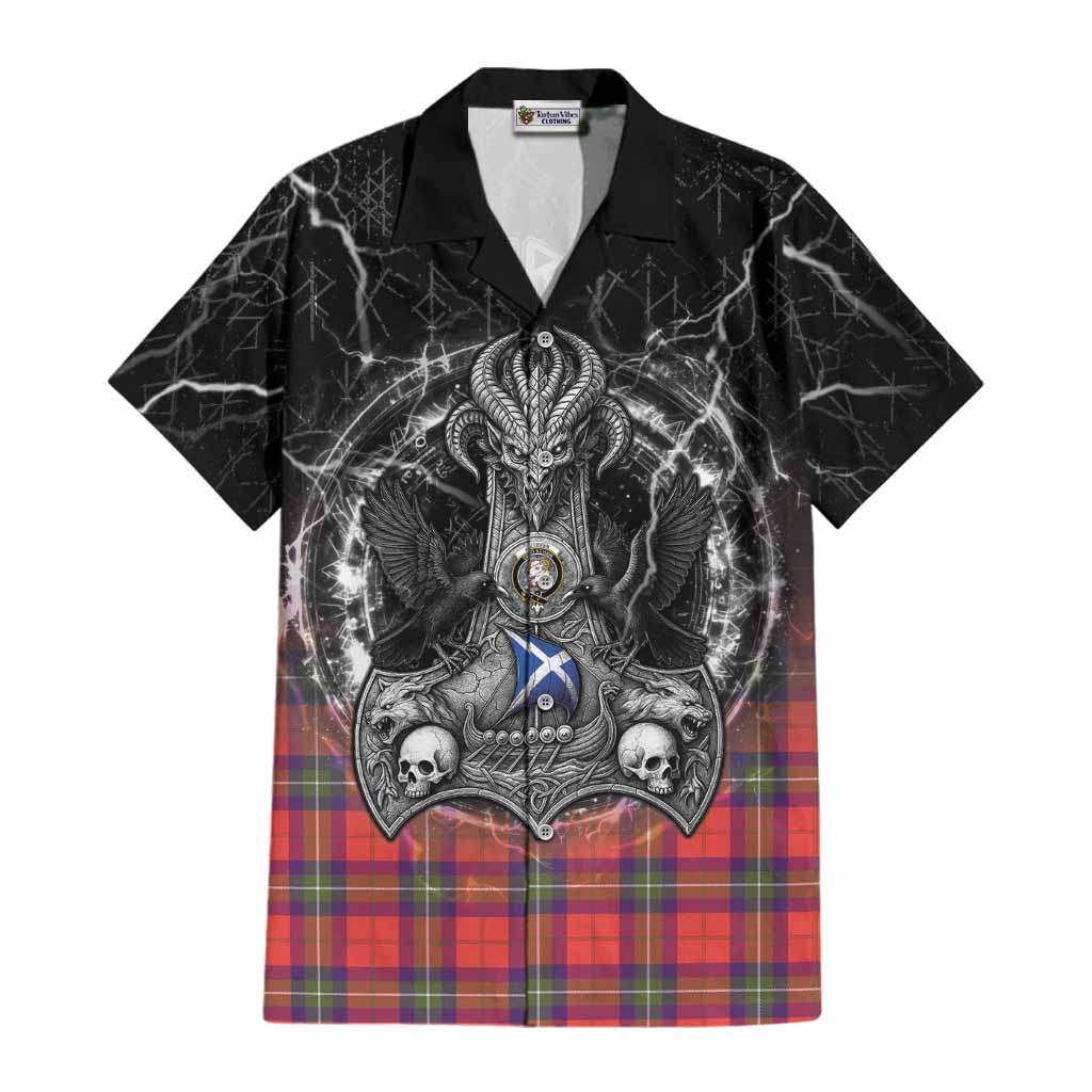 Ruthven Tartan Crest Cotton Hawaiian Shirt Celtic Odin's Raven Legacy