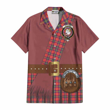 Ruthven Tartan Crest Cotton Hawaiian Shirt Kilt Costume Style