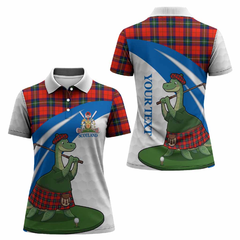 Ruthven Tartan Crest Golf Nessie Women Polo Shirt Loch Ness Monster Sporty Style