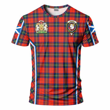 Ruthven Tartan Crest T-shirt Scotland Coat of Arm Flag Style