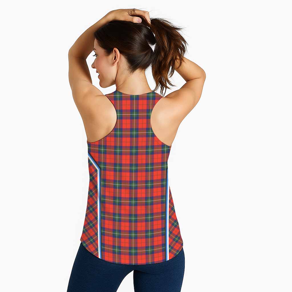 Ruthven Tartan Crest Women Racerback Tanks Scotland Coat of Arm Flag Style - Tartan Vibes Clothing