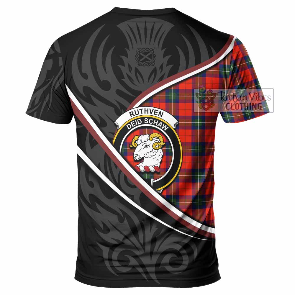 Ruthven Tartan Family Crest T-shirt Celtic Scottish Thistle Floral - Tartan Vibes Clothing