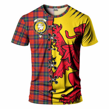 Ruthven Tartan Family Crest T-shirt Lion Rampant Honor