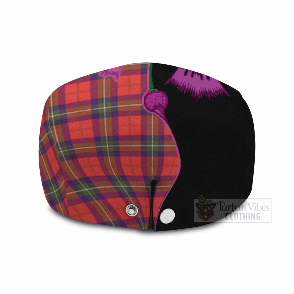 Ruthven Tartan Flat Cap, Jeff Cap Traditional Scottish Thistle - Tartan Vibes Clothing