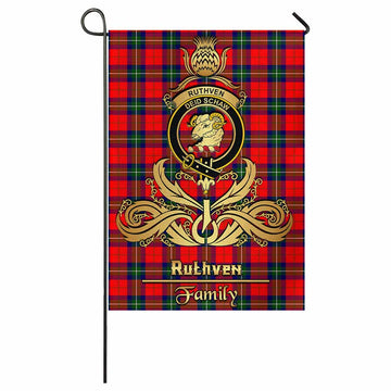 Ruthven Tartan Garden Flag with Highland Thistle Cherish Family Crest Style