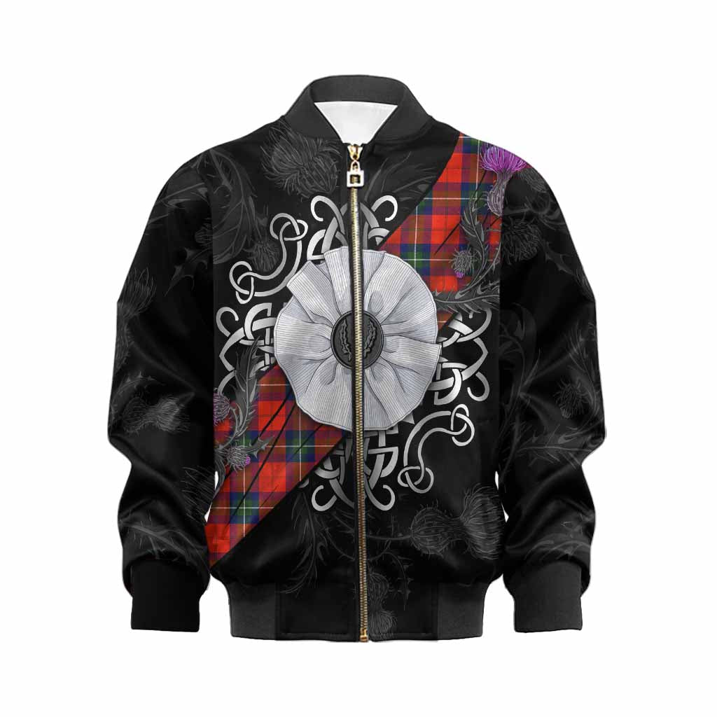 Ruthven Tartan Kid Bomber Jacket Jacobite White Rose Kid XS - Tartan Vibes Clothing