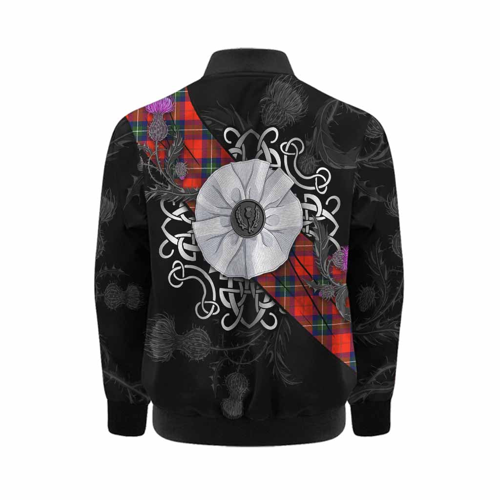 Ruthven Tartan Kid Bomber Jacket Jacobite White Rose Kid - Tartan Vibes Clothing