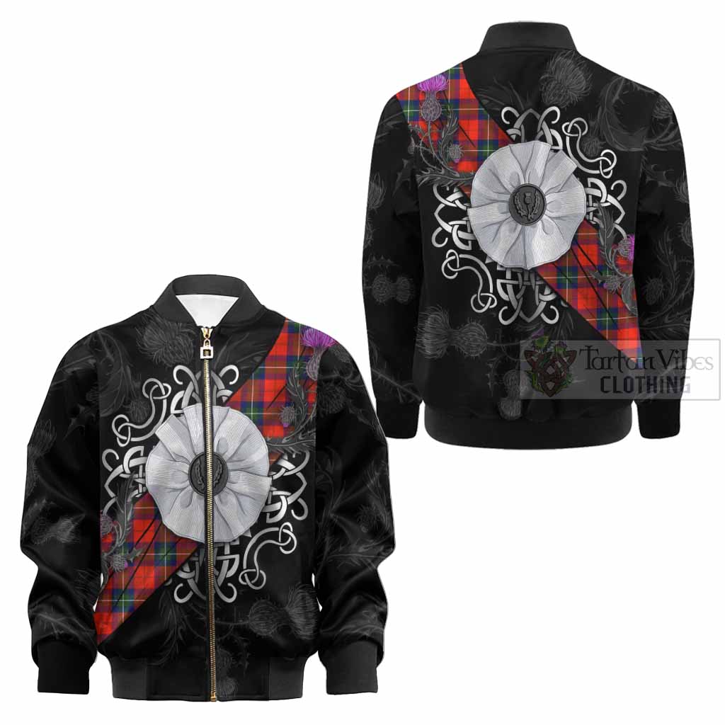 Ruthven Tartan Kid Bomber Jacket Jacobite White Rose - Tartan Vibes Clothing