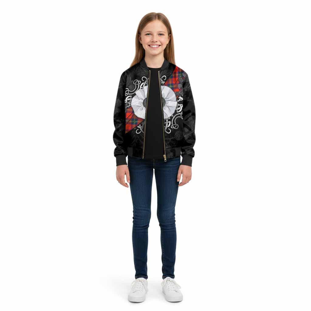 Ruthven Tartan Kid Bomber Jacket Jacobite White Rose - Tartan Vibes Clothing