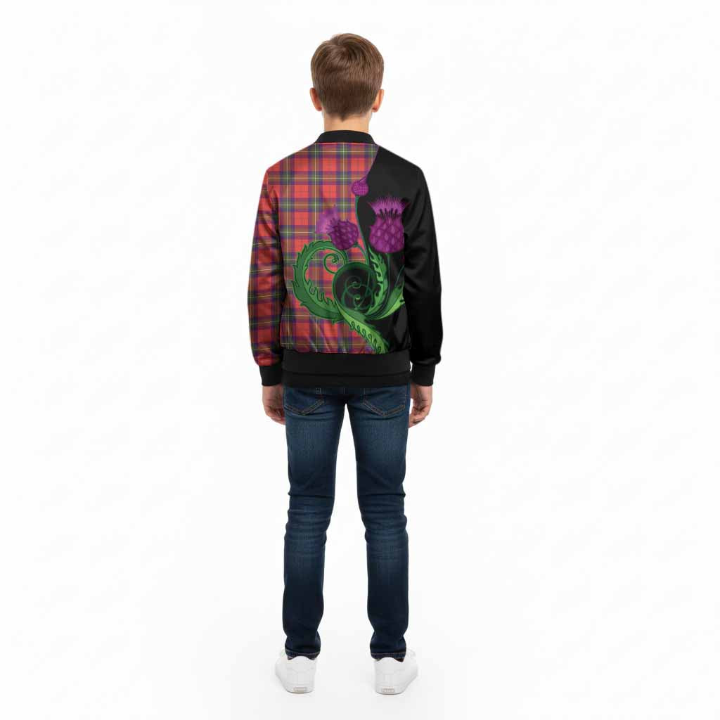 Ruthven Tartan Kid Bomber Jacket Traditional Scottish Thistle - Tartan Vibes Clothing