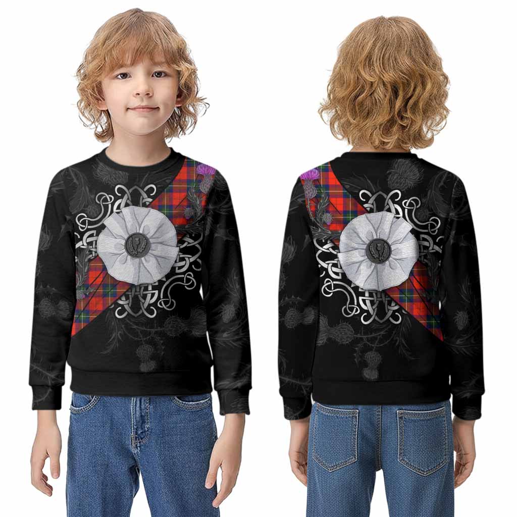Ruthven Tartan Kid Knitted Sweatshirt Jacobite White Rose - Tartan Vibes Clothing