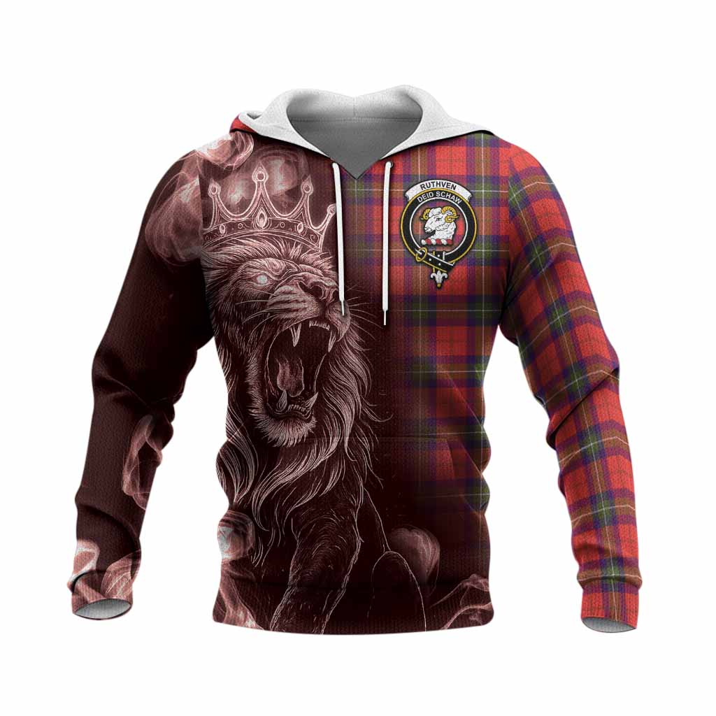 Ruthven Tartan Knitted Hoodie Roaring Lion Heritage