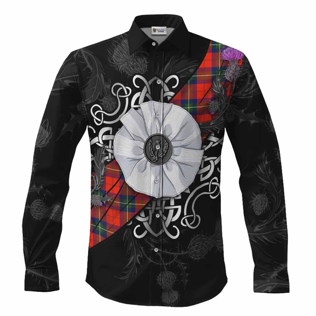 Ruthven Tartan Long Sleeve Button Shirts Jacobite White Rose Men's Shirt S - Tartan Vibes Clothing