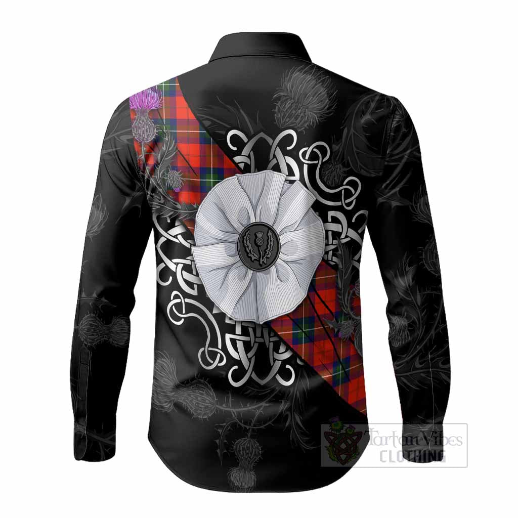 Ruthven Tartan Long Sleeve Button Shirts Jacobite White Rose - Tartan Vibes Clothing