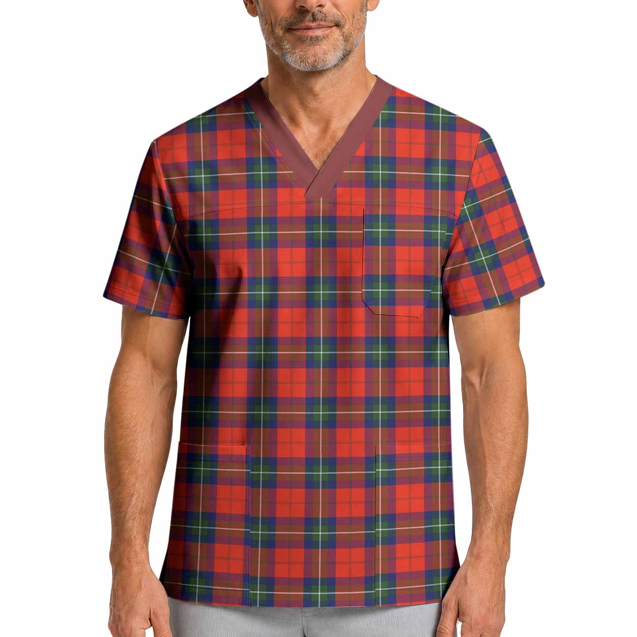 Ruthven Tartan Scrub Top XL - Tartan Vibes Clothing