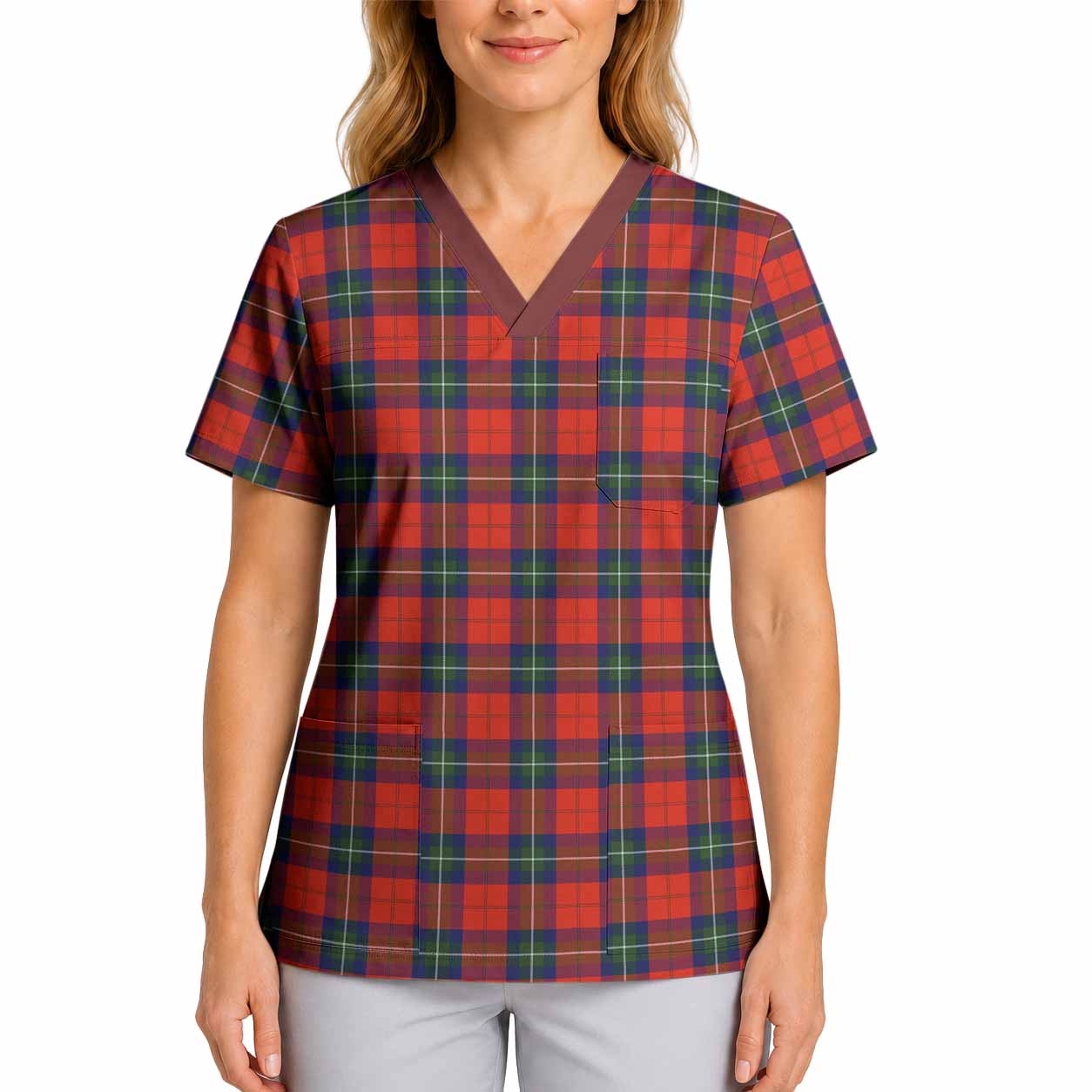 Ruthven Tartan Scrub Top 4XL - Tartan Vibes Clothing