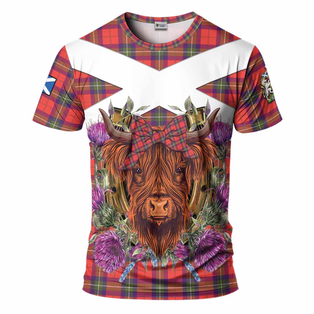 Ruthven Tartan T-Shirt Scottish Thistle Heilan Coo