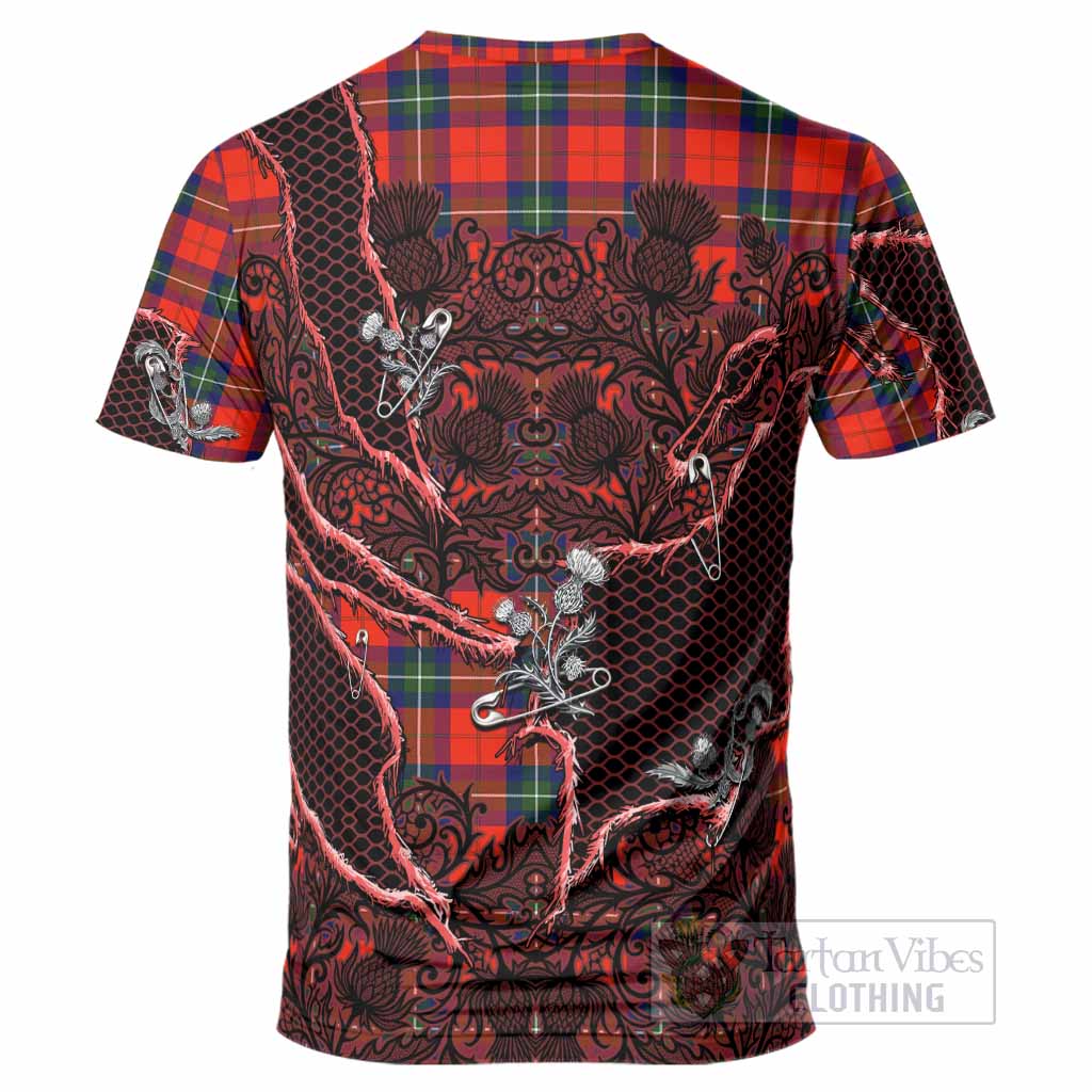 Ruthven Tartan Thistle Dark Gothic T-Shirt - Tartan Vibes Clothing