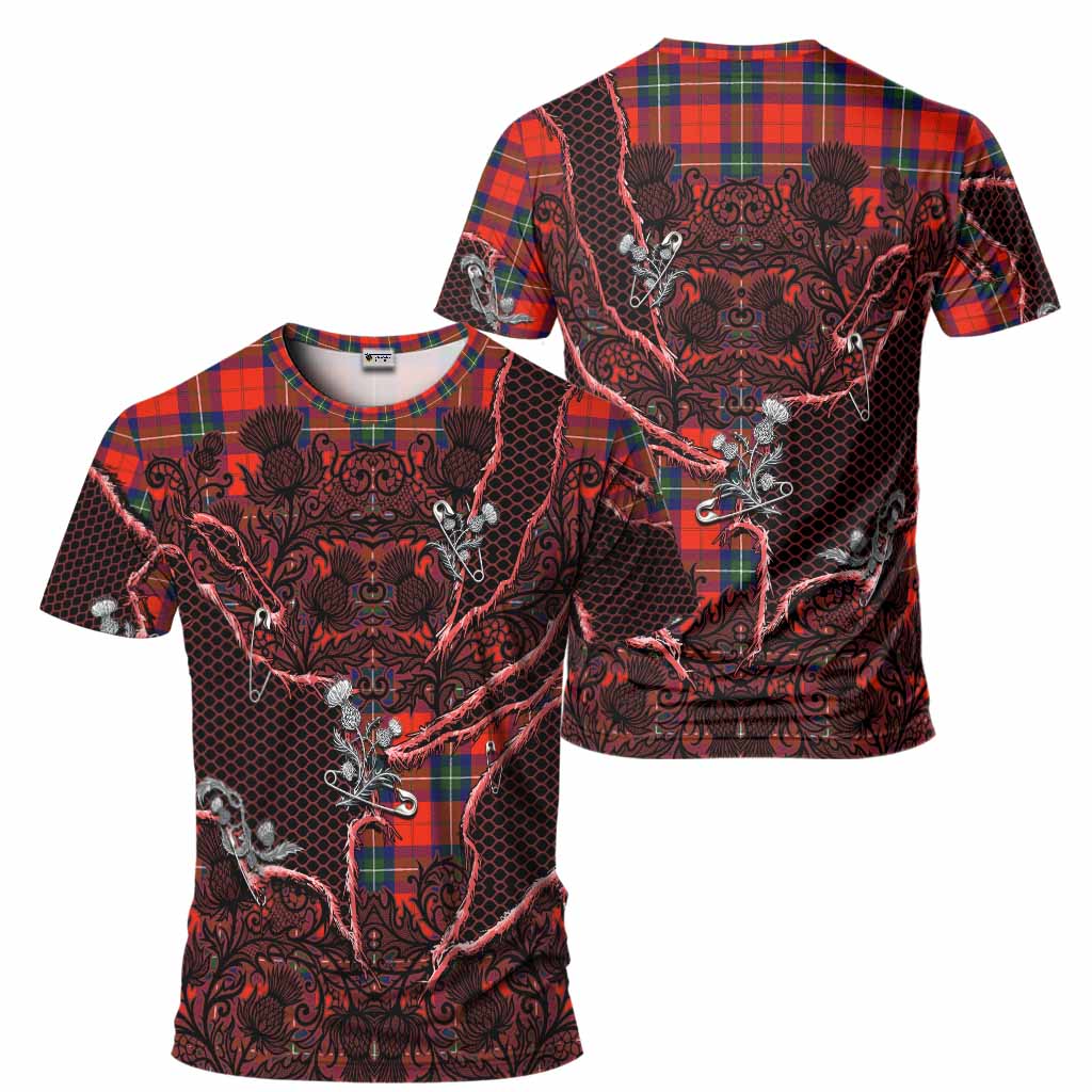 Ruthven Tartan Thistle Dark Gothic T-Shirt - Tartan Vibes Clothing