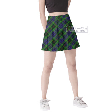 Rutledge Tartan Women's Plated Mini Skirt Cross Style