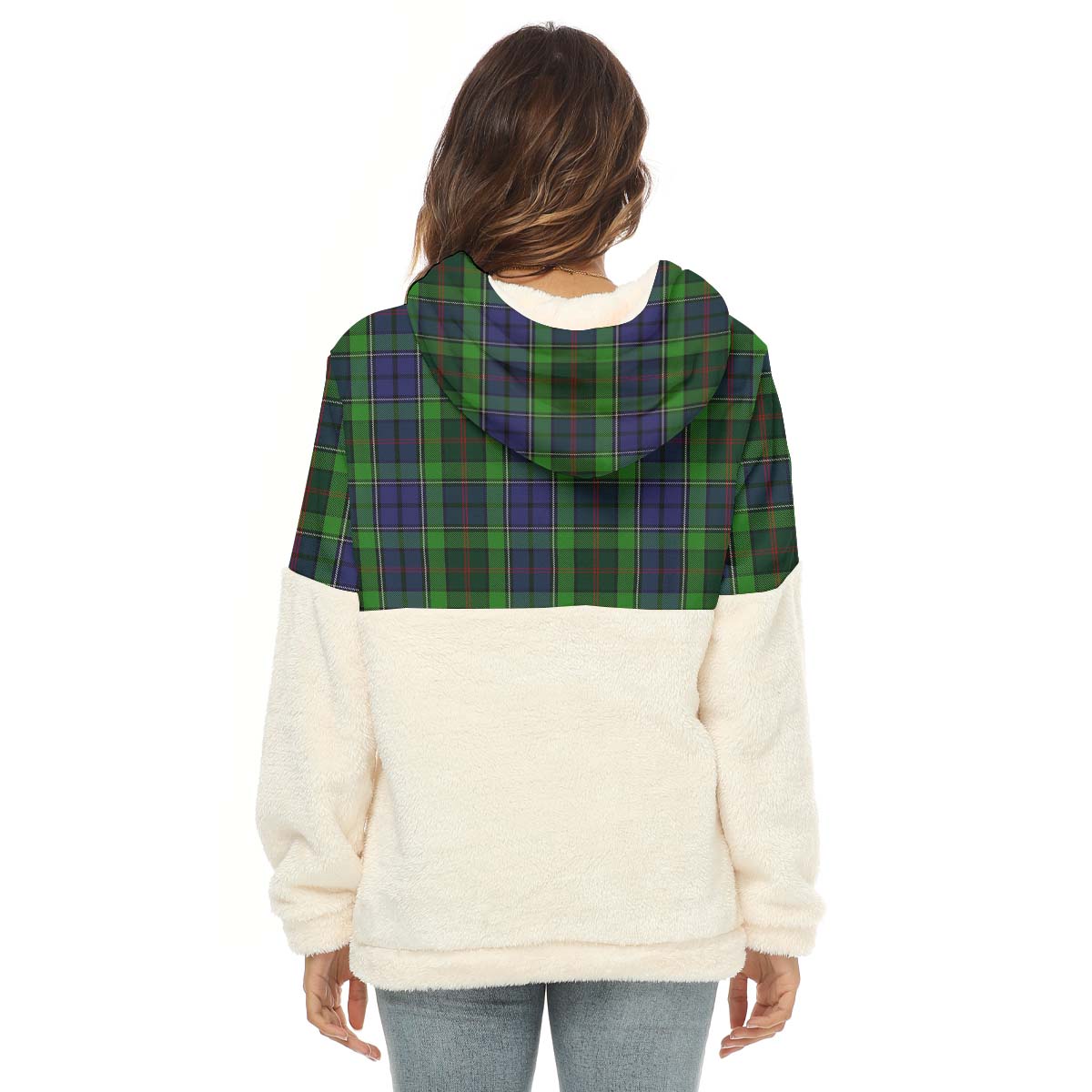 Rutledge Tartan Half Style Women's Borg Fleece Hoodie with Half Zip - Tartan Vibes Clothing