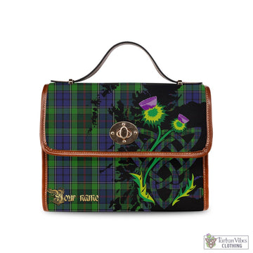 Rutledge Tartan Waterproof Canvas Bag with Scotland Map and Thistle Celtic Accents