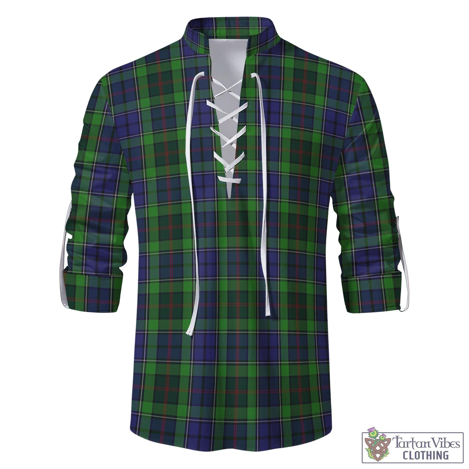 Tartan Vibes Clothing Rutledge Tartan Men's Scottish Traditional Jacobite Ghillie Kilt Shirt