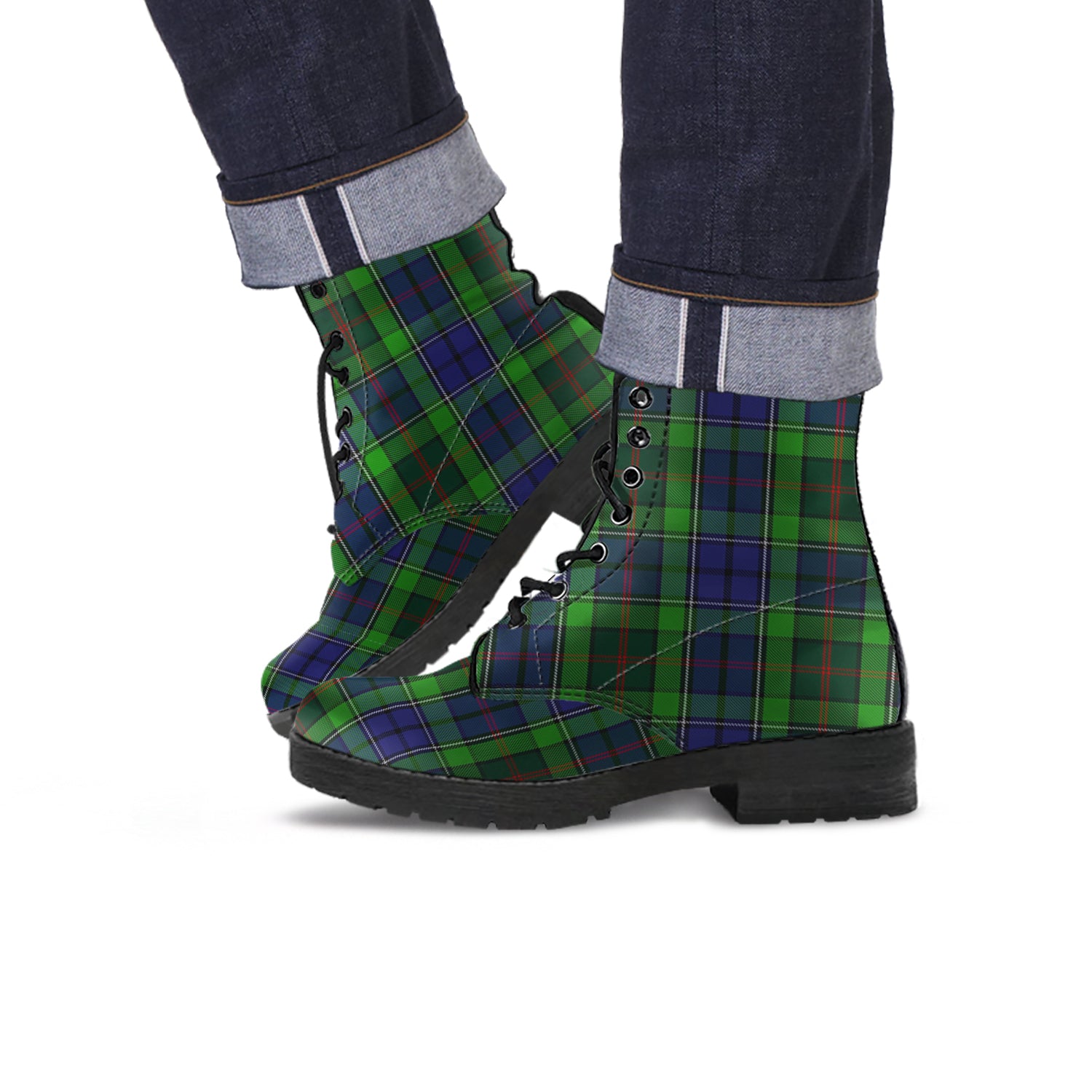 Rutledge Tartan Leather Boots - Tartan Vibes Clothing