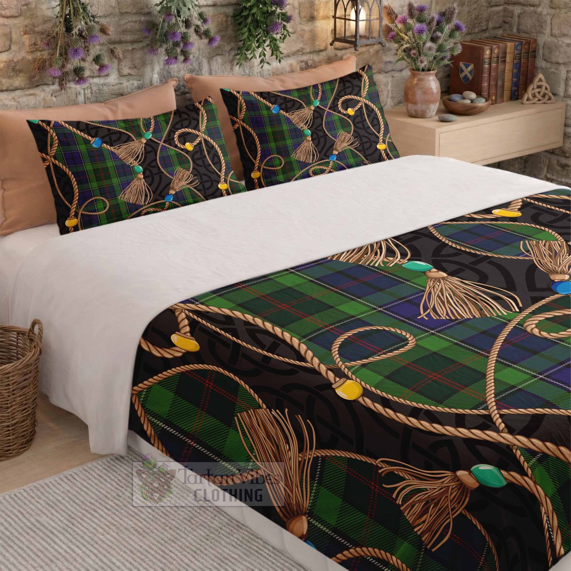 Rutledge Scottish Tartan Twisted Ropes Stylized Bedding Set - Tartan Vibes Clothing