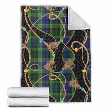Rutledge Scottish Tartan Twisted Ropes Stylized Blanket X-Large 59 x 79 inches 150 x 200 cm - Tartan Vibes Clothing