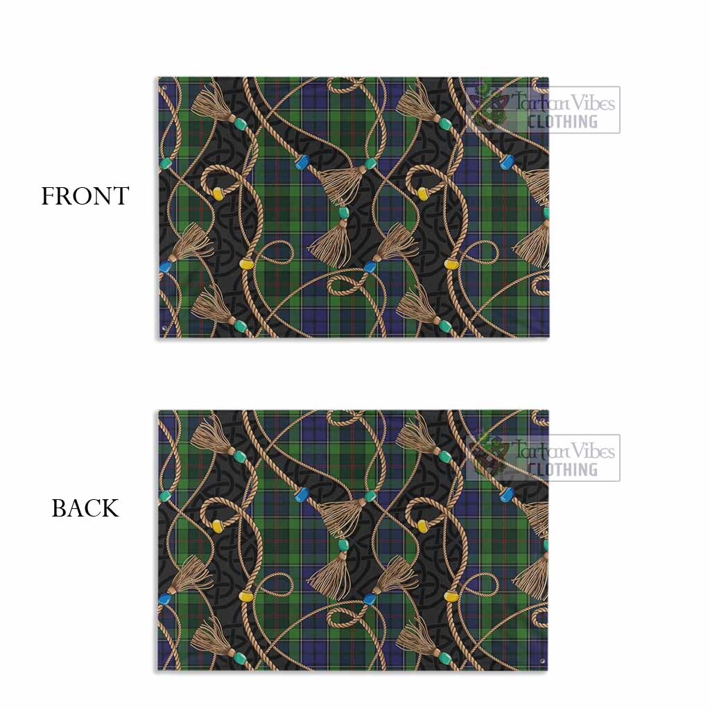 Rutledge Scottish Tartan Twisted Ropes Stylized House Flag - Tartan Vibes Clothing