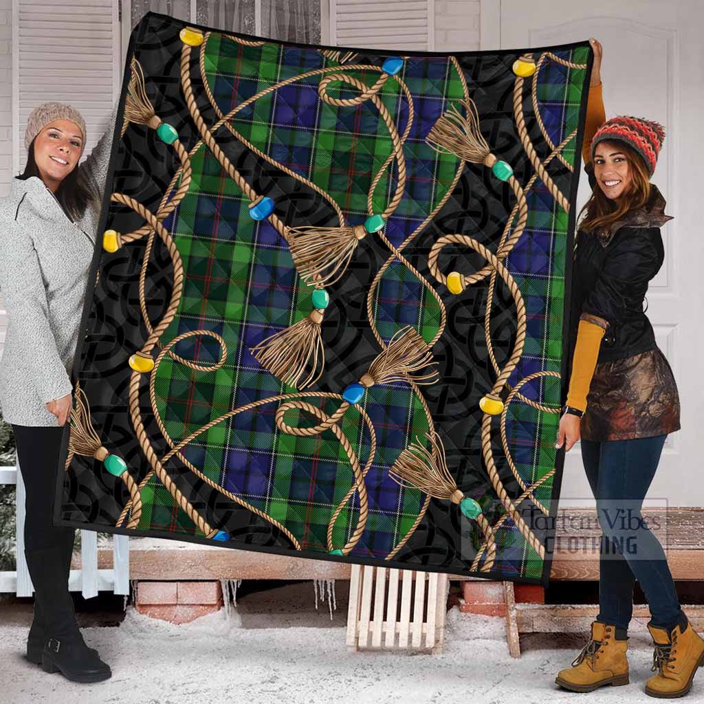 Rutledge Scottish Tartan Twisted Ropes Stylized Premium Quilt - Tartan Vibes Clothing