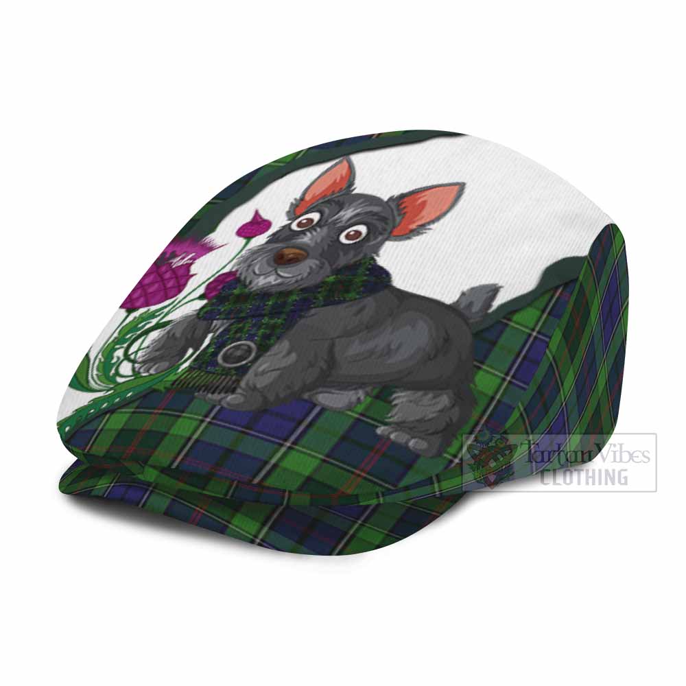 Rutledge Scottish Terrier Tartan Flat Cap, Jeff Cap Thistle Heritage Art - Tartan Vibes Clothing