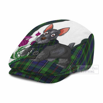 Rutledge Scottish Terrier Tartan Flat Cap, Jeff Cap Thistle Heritage Art