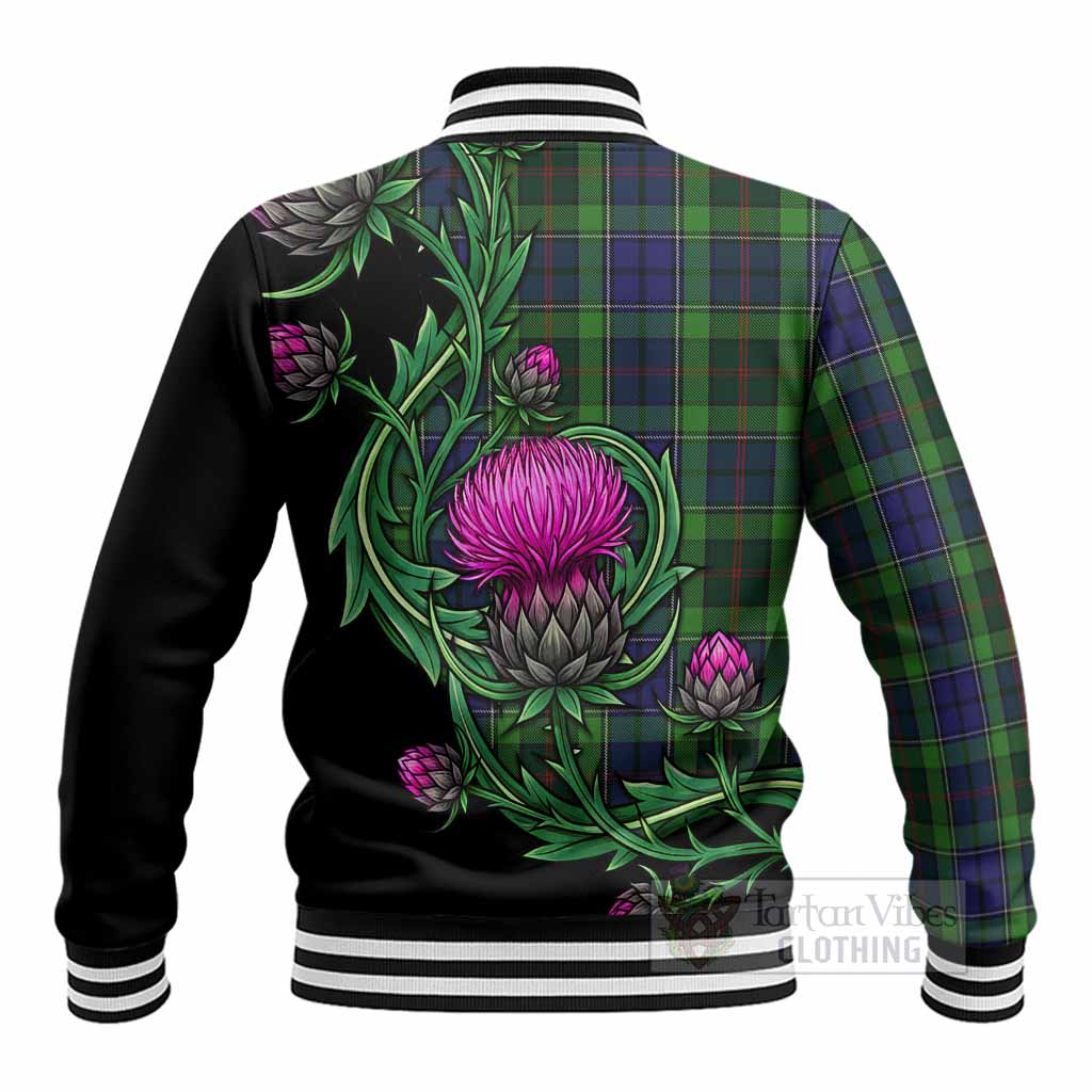Rutledge Tartan Baseball Jacket Resilient Scottish Thistle - Tartan Vibes Clothing