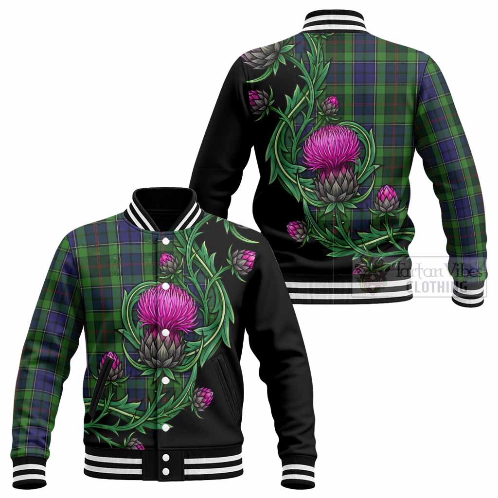Rutledge Tartan Baseball Jacket Resilient Scottish Thistle - Tartan Vibes Clothing