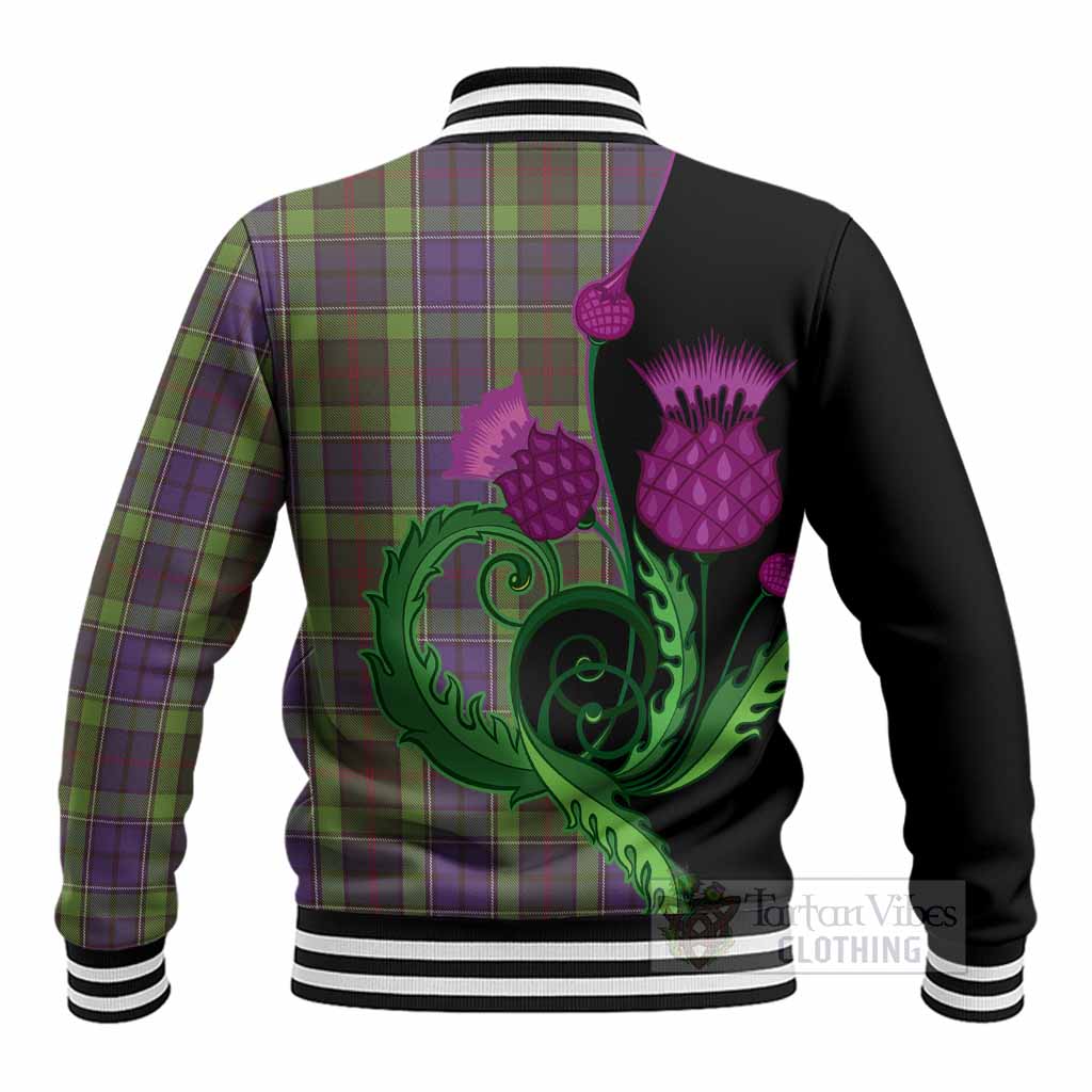 Rutledge Tartan Baseball Jacket Traditional Scottish Thistle