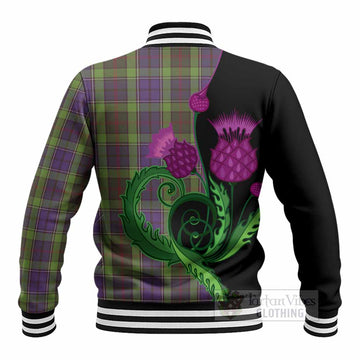 Rutledge Tartan Baseball Jacket Traditional Scottish Thistle