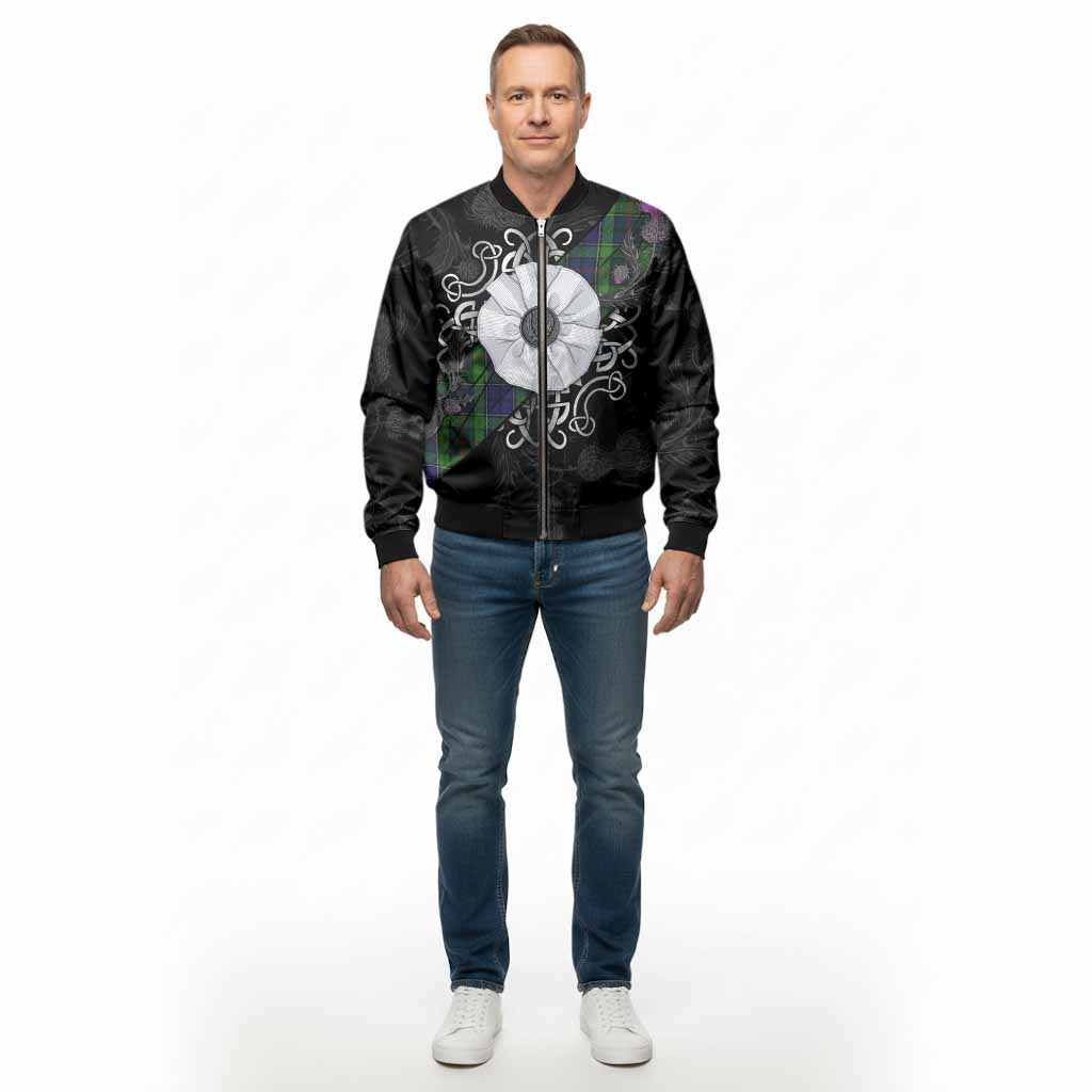 Rutledge Tartan Bomber Jacket Jacobite White Rose - Tartan Vibes Clothing