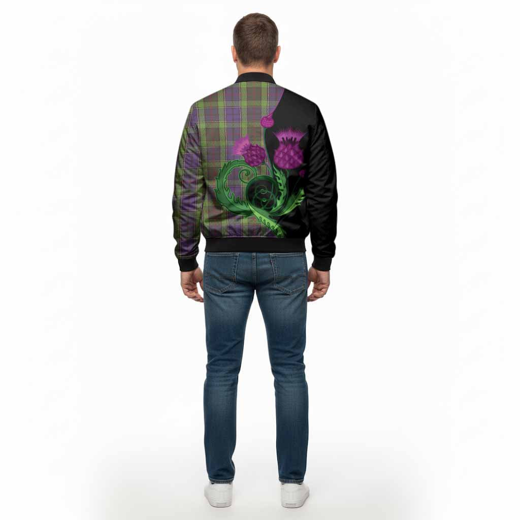 Rutledge Tartan Bomber Jacket Traditional Scottish Thistle
