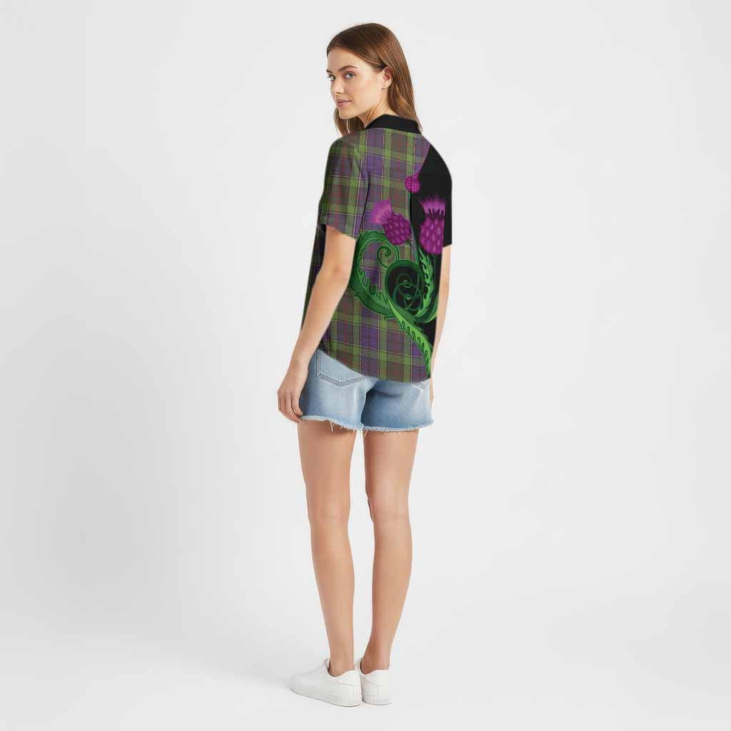 Rutledge Tartan Cotton Hawaiian Shirt Traditional Scottish Thistle