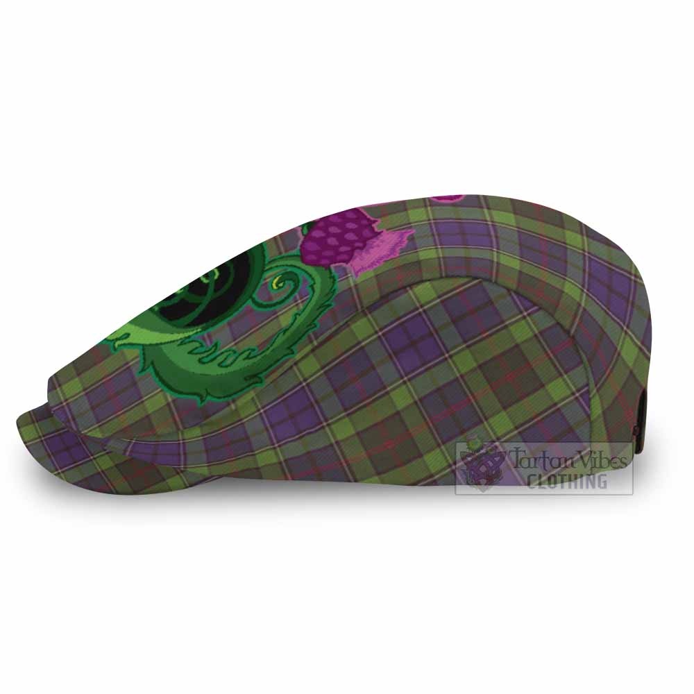 Rutledge Tartan Flat Cap, Jeff Cap Traditional Scottish Thistle - Tartan Vibes Clothing