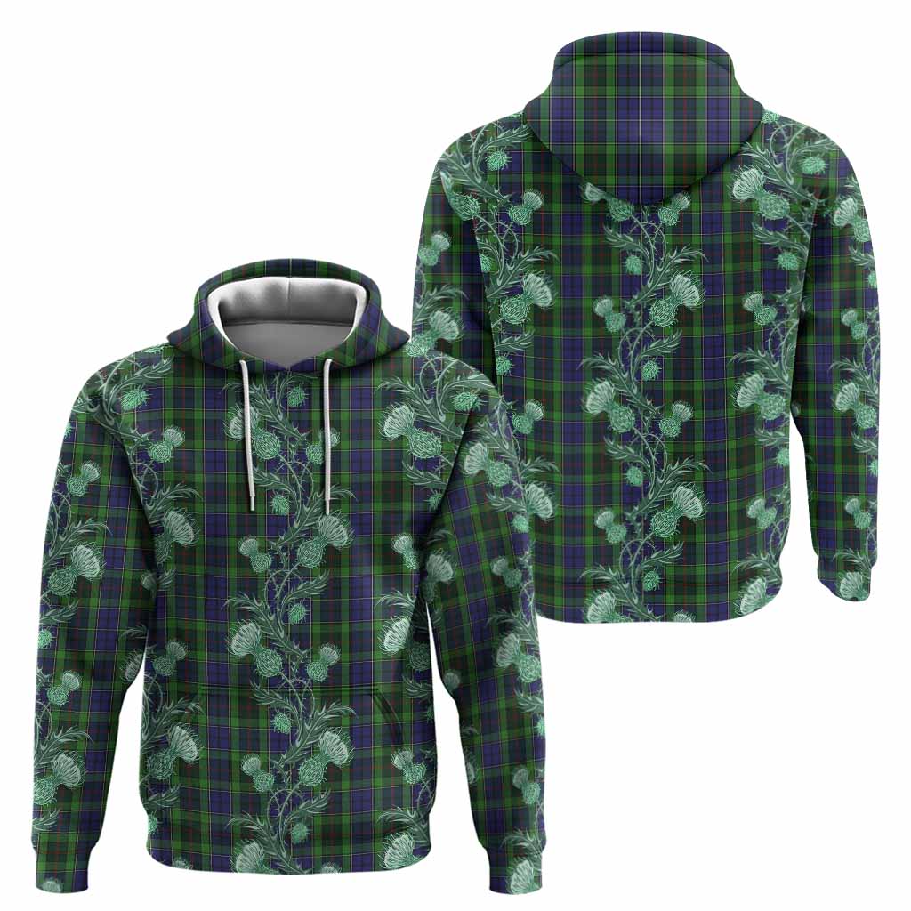 Rutledge Tartan Hoodie Seamless Scottish Thistle Flowers