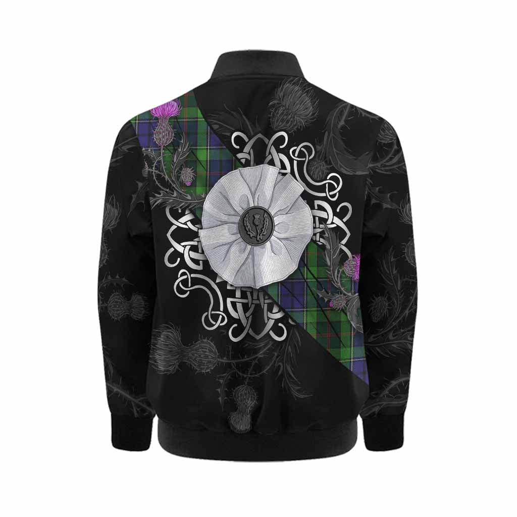 Rutledge Tartan Kid Bomber Jacket Jacobite White Rose Kid - Tartan Vibes Clothing