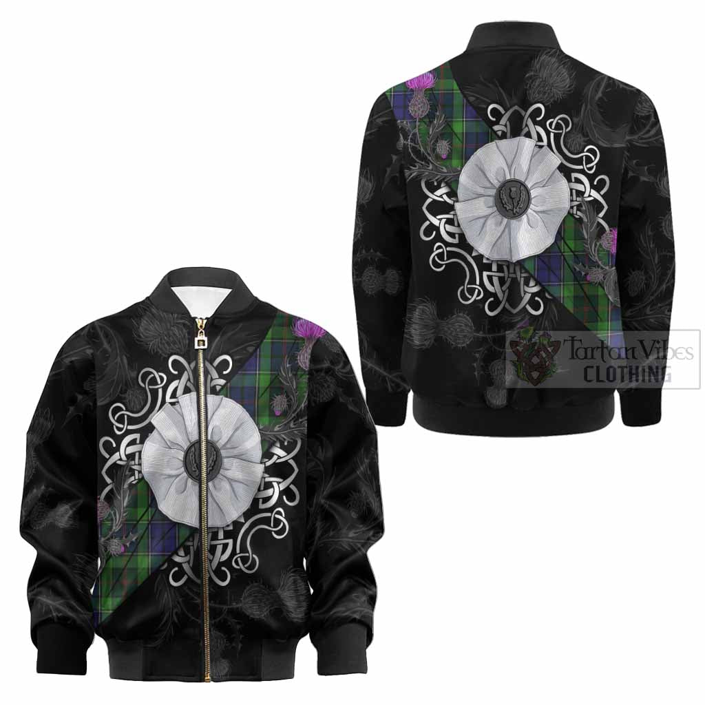 Rutledge Tartan Kid Bomber Jacket Jacobite White Rose - Tartan Vibes Clothing