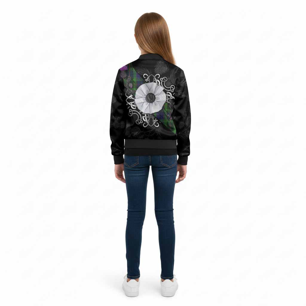 Rutledge Tartan Kid Bomber Jacket Jacobite White Rose - Tartan Vibes Clothing