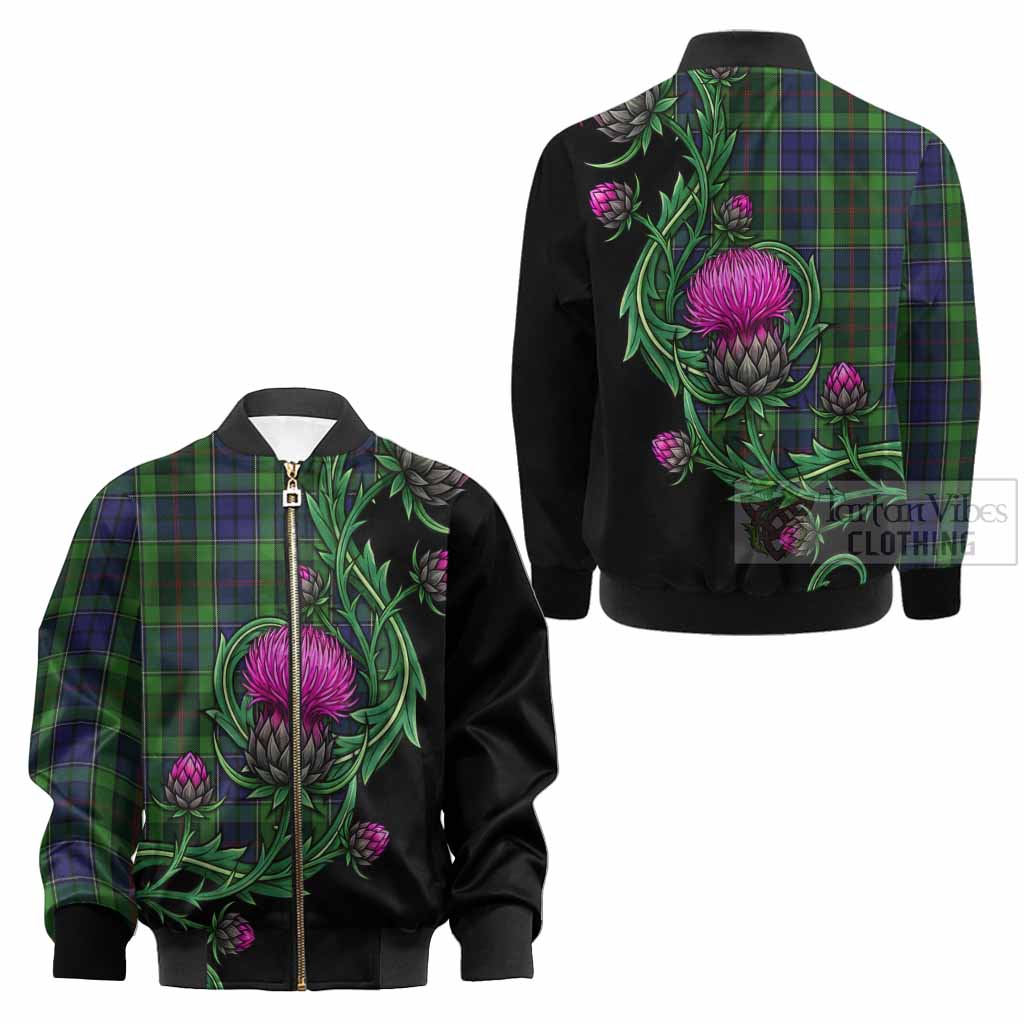 Rutledge Tartan Kid Bomber Jacket Resilient Scottish Thistle - Tartan Vibes Clothing